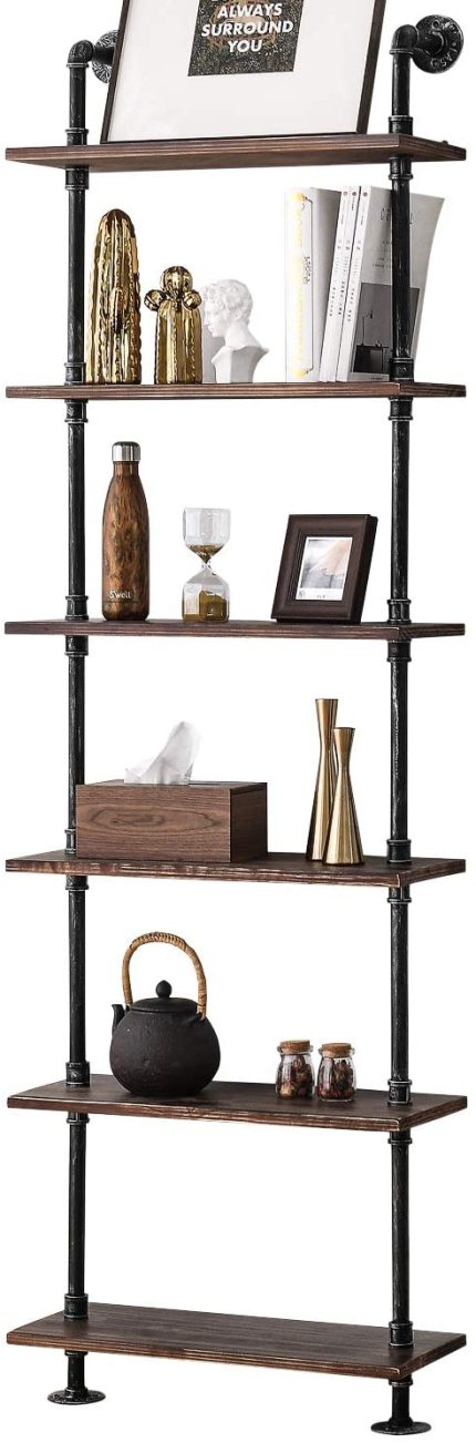 Enjoy fast, free nationwide shipping!  Owned by a husband and wife team of high-school music teachers, HawkinsWoodshop.com is your one stop shop for quality USA handmade industrial, modern, mid-century, and rustic furniture as well as imported furniture.  Get our Black Brush Silver Pipe Shelves Rustic Wood Ladder Bookshelf Wall Mounted Shelf on sale now!