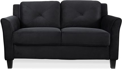 Enjoy fast, free nationwide shipping!  Owned by a husband and wife team of high-school music teachers, HawkinsWoodshop.com is your one stop shop for quality USA handmade industrial, modern, mid-century, and rustic furniture as well as imported furniture.  Get our Black Micro-Fabric Plush Loveseat on sale now!