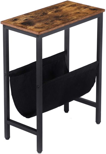 Enjoy fast, free nationwide shipping!  Owned by a husband and wife team of high-school music teachers, HawkinsWoodshop.com is your one stop shop for quality USA handmade industrial, modern, mid-century, and rustic furniture as well as imported furniture.  Get our Rustic Brown + Black Narrow End Table w/ Magazine Holder Sling on sale now!
