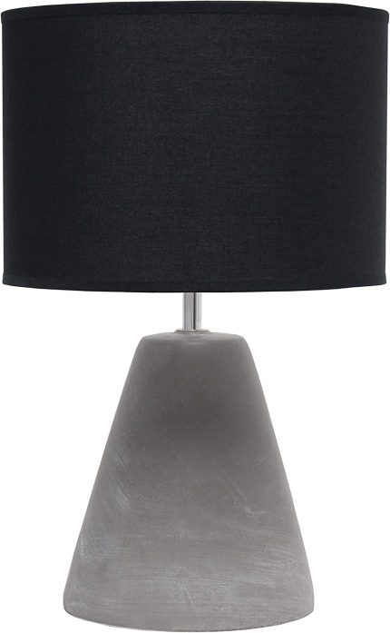 Simple Designs LT2059-BLK Pinnacle Concrete Table Lamp, Black
