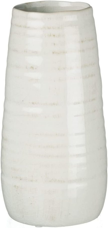 Sullivans Modern Farmhouse Decorative Off-White Single Ceramic Vase 11.5”H Tall, Faux Floral Vase, Elegant Decoration for Rustic Home Décor, Wedding Centerpiece, Housewarming Gift