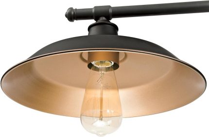 Westinghouse 6332500 Iron Hill Three-Light Indoor Island Pulley Pendant, Finish with Highlights and Metallic Interior, 3, Oil Rubbed Bronze/Bronze