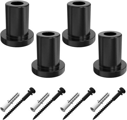ZEKOO 2" Sliding Barn Door Hardware Track Spacers Replacement Assemblies Connecting Kit Adjustable Carbon Steel Connector with lag Bolts, Wall Anchor Pack of 4