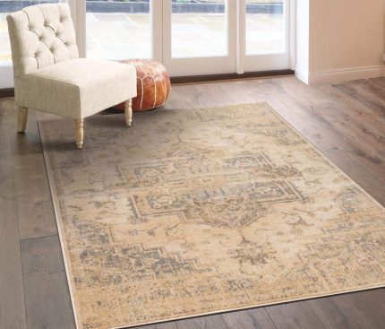 Luxe Weavers Hampstead Collection 8027 Traditional Vintage Oriental Area Rug, Silver / 8’ x 10’