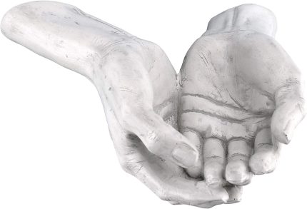Design Toscano The Offering Hands Wall Sculpture, 11 Inch, Polyresin, Antique Stone