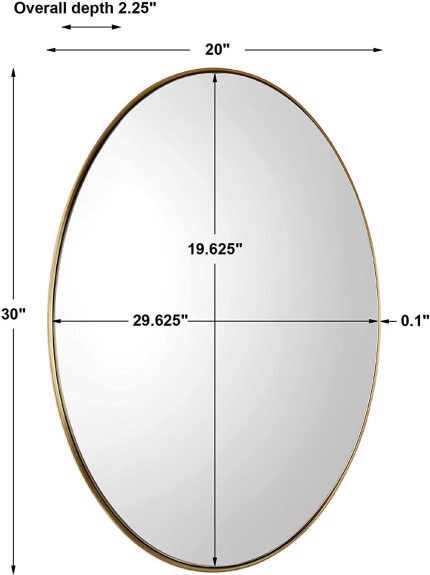 Uttermost 09353 Pursley Contemporary Brass Oval Framed Wall Mirror