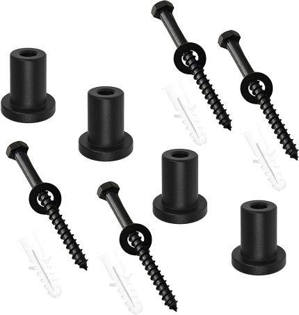 DonYoung 4PCS Sliding Barn Door Hardware Track Spacers and Lag Bolts for Flat Track Rolling Roller Assemblies Connecting Device Steel Connector Adjustable Spacer with Screws