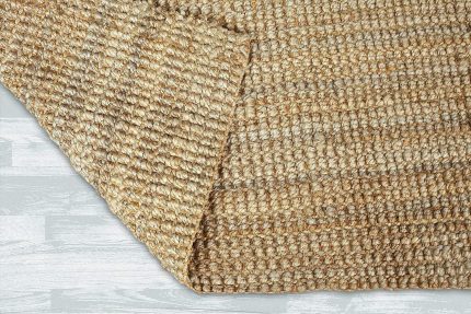 Irongate Classic Jute Solid Handwoven Reversible Ribbed Jute Area Rug, 7'6" X 9'6", Natural
