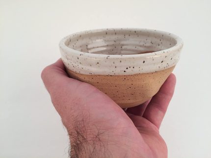 Large White and Tan Best Grip Shave Bowl
