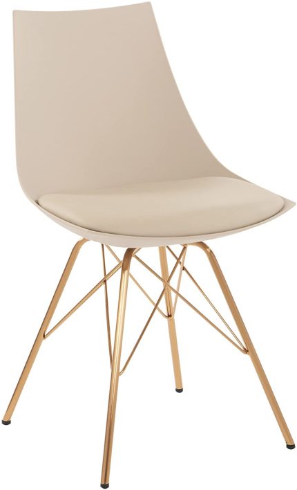 OSP Home Furnishings Oakley Mid-Century Modern Bucket Chair, Cream