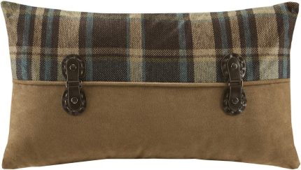 Woolrich Hadley Plaid Pieced Shams Accent Throw Pillow, Lodge/Cabin Pieced Oblong Fashion Decorative Pillow, 12X20, Multi