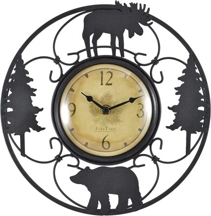 FirsTime & Co. Wildlife Wire Wall Clock, 11", Brown/Black