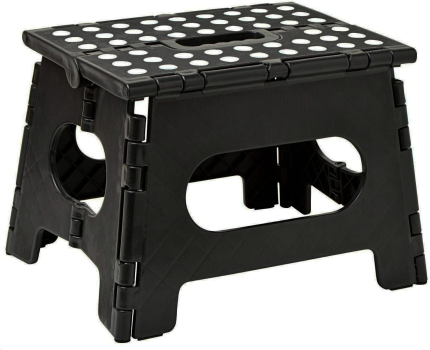 Folding Step Stool - The Lightweight Step Stool is Sturdy Enough to Support Adults and Safe Enough for Kids. Opens Easy with One Flip. Great for Kitchen, Bathroom, Bedroom, Kids or Adults.