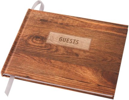 Global Printed Products Wedding Guest Book 9"x7" (Rustic Design) - WGB-RST