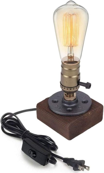 lamp/Rustic Home Decor/Farmhouse Decor/Table lamp/Industrial Lighting/Steampunk Pipe Light/Housewarming/Gift for Men/Desk Accessories