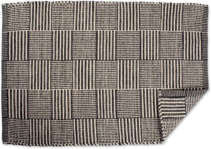 DII Contemporary Square Recycled Yarn Rug, Gray Checker, 2x3'