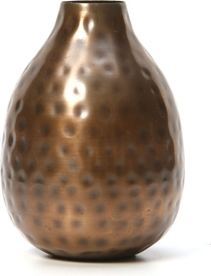 Hosley Set of 3 Metal Bud Vases - Your Choice of Colors. 4.5 Inch High. Ideal Accent Piece for Coffee and Side Tables as Well as Dried Floral Arrangements (3-Antique Bronze Finish)