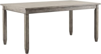 BAXMUY Rustic Farmhouse Dining Room Table, Modern Solid Wood Table Dining, 67 Inch Antique Gray