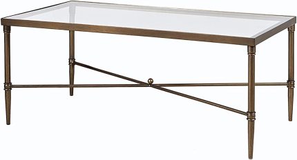 MADISON PARK SIGNATURE Park Porter Accent Tables Rectangular Tempered Glass Tabletop with Metal Frame Mid-Century Modern Luxe Interior Design Living Room Furniture, , Bronze