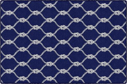 Brumlow Mills Nautical Rope Ocean Trellis Knot Area Rug for Beachy Home Décor, Living Room Carpet, Kitchen Mat or Entryway Rug, 3'4" x 5', Blue