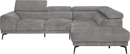 Lexicon Courtney 112" x 91" Fabric Sectional Sofa, Gray