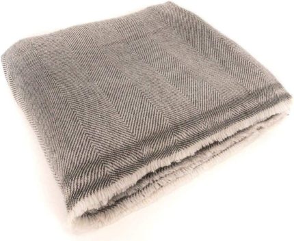 Extra Soft Cashmere Wool Throw Blanket - Made in Nepal Size 54" x 108"
