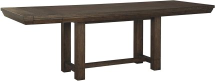 Dellbeck Casual Rectangular Dining Extension Table, Seats up to 8, Dark Brown