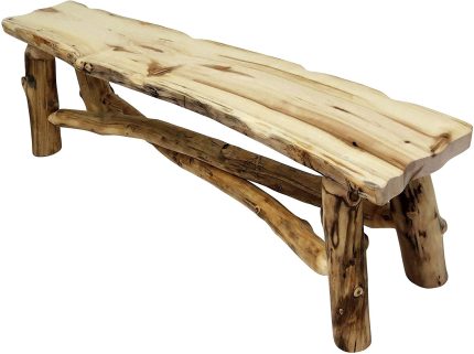 Mountain Woods Furniture Aspen Grizzly Collection Bench, 4', Poly Finish