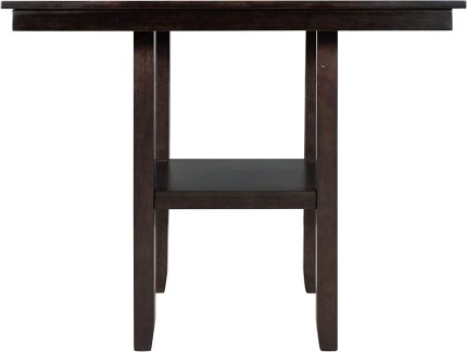 Knocbel Modern Farmhouse Counter Height Square 4-Person Dining Table with Open Storage Shelf, Wooden Kitchen Dining Room Small Space Furniture, Distressed Finish, 330lbs Weight Capacity (Espresso)