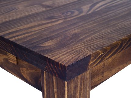 Dining Table Rio 47 x 30 Oak Antique Height 30.5 Inch Solid Wood Pine Dark Brown Oiled Extension Extendable Rectangular Living Room