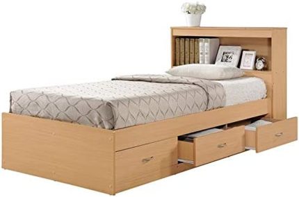 Pemberly Row Twin Captain Storage Bed in Beech