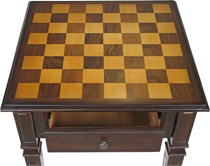 Design Toscano DE302 Walpole Manor Chess Gaming Table, 26 Inch, Walnut