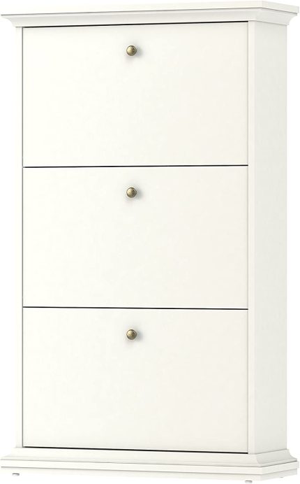 Tvilum Sonoma 3 Drawer Shoe Cabinet, White