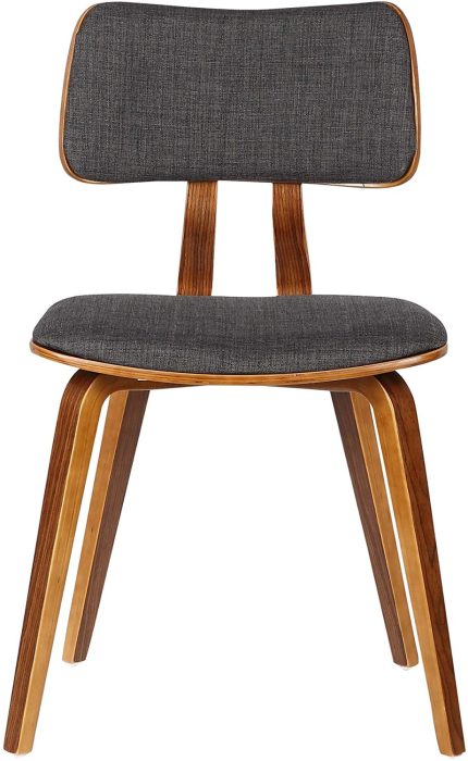 Jaguar Dining Chair in Charcoal Fabric and Walnut Wood Finish,Charcoal/Walnut Finish