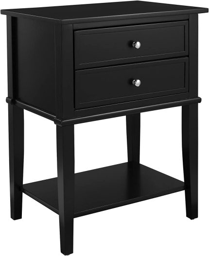 Franklin Accent Table 2 Drawers, Black