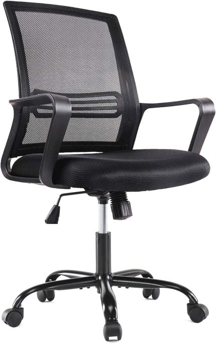 Office Chair Ergonomic Desk Chair Home Office Desk Chairs with Wheels Computer Chair Mid Back Task Chair with Armrests Lumbar Support