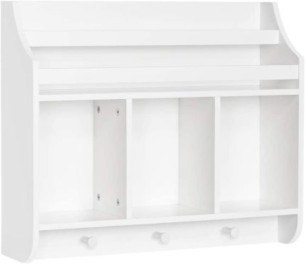 RiverRidge Home Book Nook Collection Kids Cubbies and Bookrack Wall Shelf, White