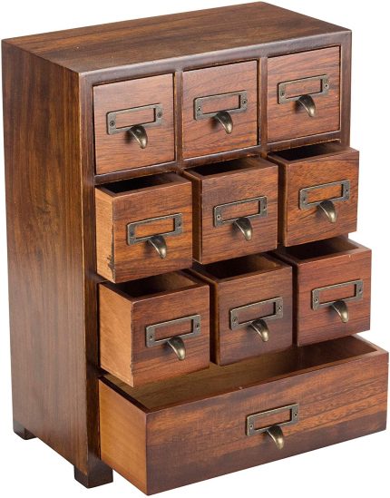 Primo Supply Traditional Solid Wood Small Chinese Medicine Cabinet l Vintage and Retro Look with Great Storage Apothecary Drawer Herbal Dresser l Great for Modern Things | Tall - Fully Assembled