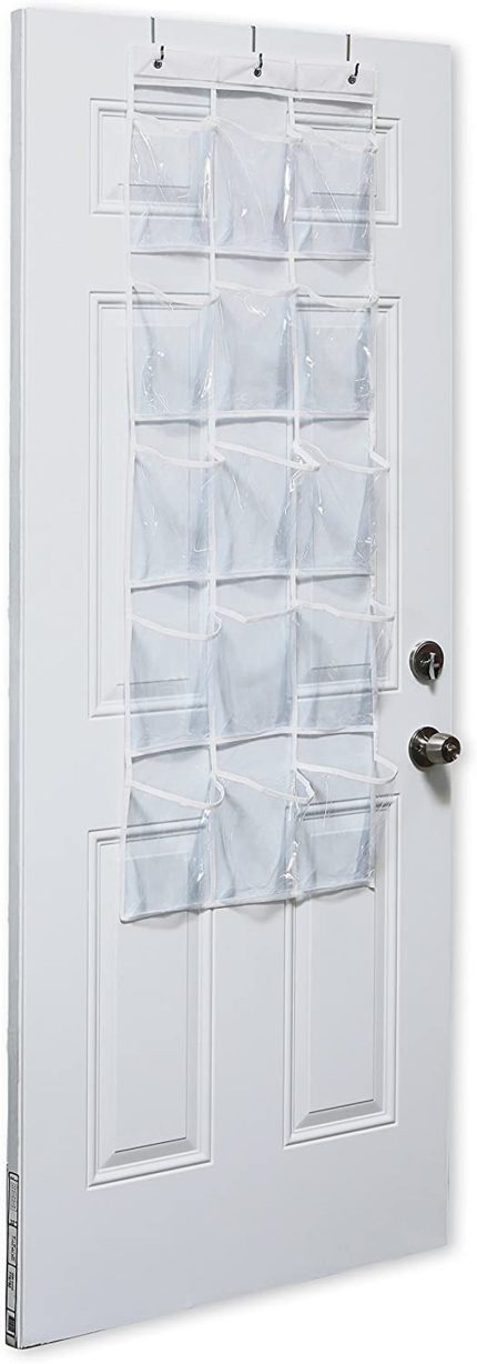 2 Pack - SimpleHouseware Crystal Clear Over The Door Hanging Pantry Organizer (52" x 18")