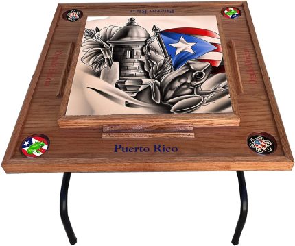 latinos r us Puerto Rico Domino Table Símbolos Bóricua