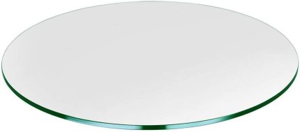 Bassett Glass | 16" Round Tempered Glass Table Top - 1/2" Thick - Flat Polished Edge