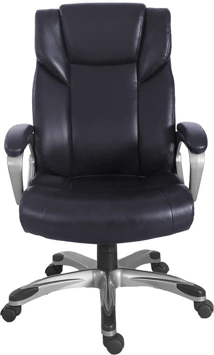 High-Back Bonded Leather Executive Office Computer Desk Chair - Black (6ft)
