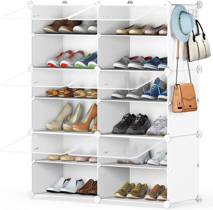 Shoe Storage, 6-Tier Shoe Rack Organizer for Closet 24 Pair Shoes Shelf Cabinet for Entryway, Bedroom and Hallway