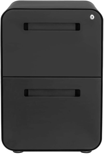 Laura Davidson Furniture Stockpile 2-Drawer Modern Mobile File Cabinet, Commercial-Grade (Black)