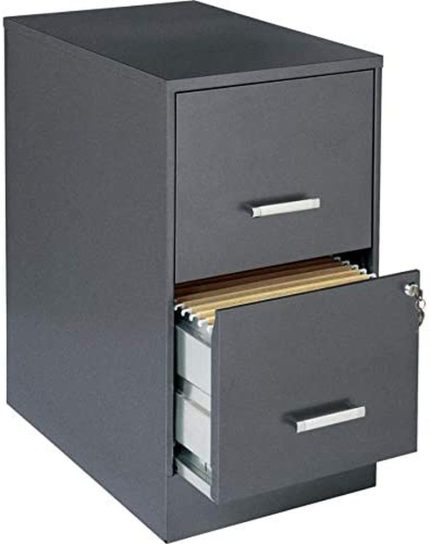 Lorell SOHO 22" 2-Drawer File Cabinet LLR16871,Metallic Charcoal