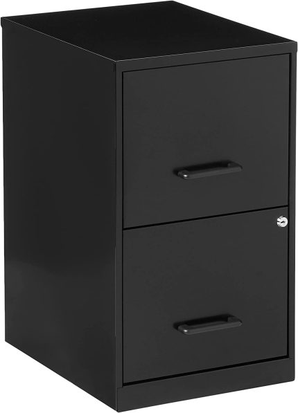 18 Deep 2-Drawer File Cabinet, Black