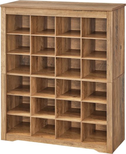 Shoe Storage Cabinet, 6-Tier Shoe Rack Organizer, Holds Up to 24 Pairs of Shoes, for Entryway Bedroom, 12.6 x 32.1 x 37.8 Inches, Rustic Walnut ULBS272T41