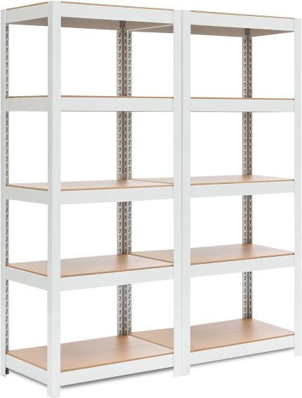 HOMEDANT HOUSE Reversible 5-Tier Adjustable Storage Shelving Unit Heavy Duty Organizing Shelf Metal Utility Rack Shelves for Kitchen, Pantry, Closet, Garage, Office, 24.4" W x 16.5" D x 59.5" H, 2Pack