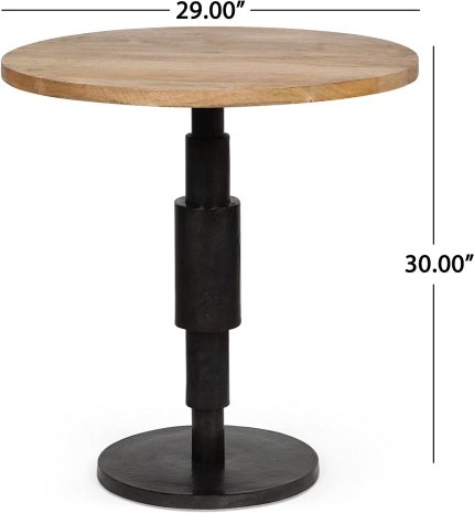 Home Mendon Dining Table, Raw Charcoal + Natural
