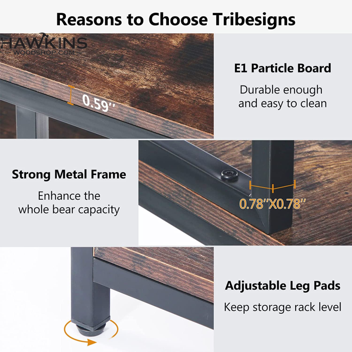 Tribesigns Rustic Brown Industrial Metal Bakers Rack with Power Outlets and  Large Storage Space in the Dining & Kitchen Storage department at